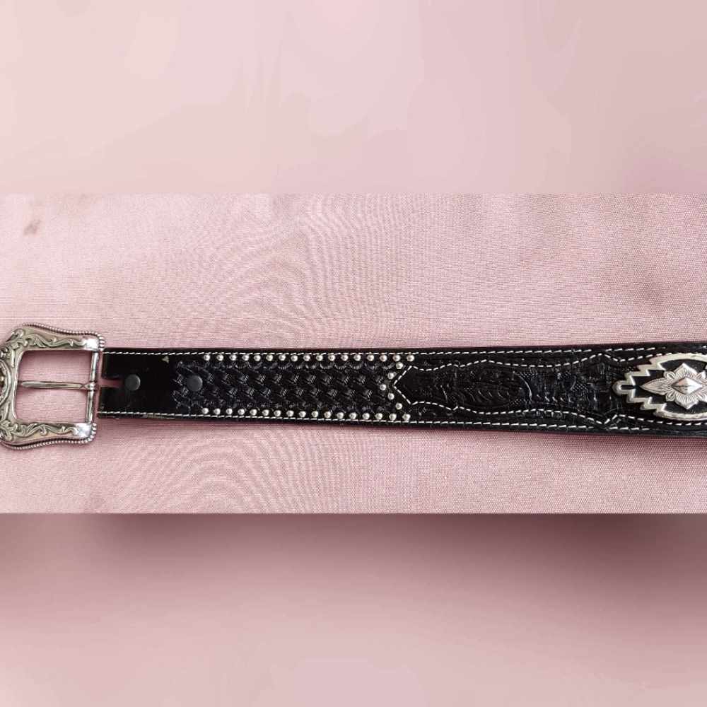 Mens Genuine Leather Western Belt